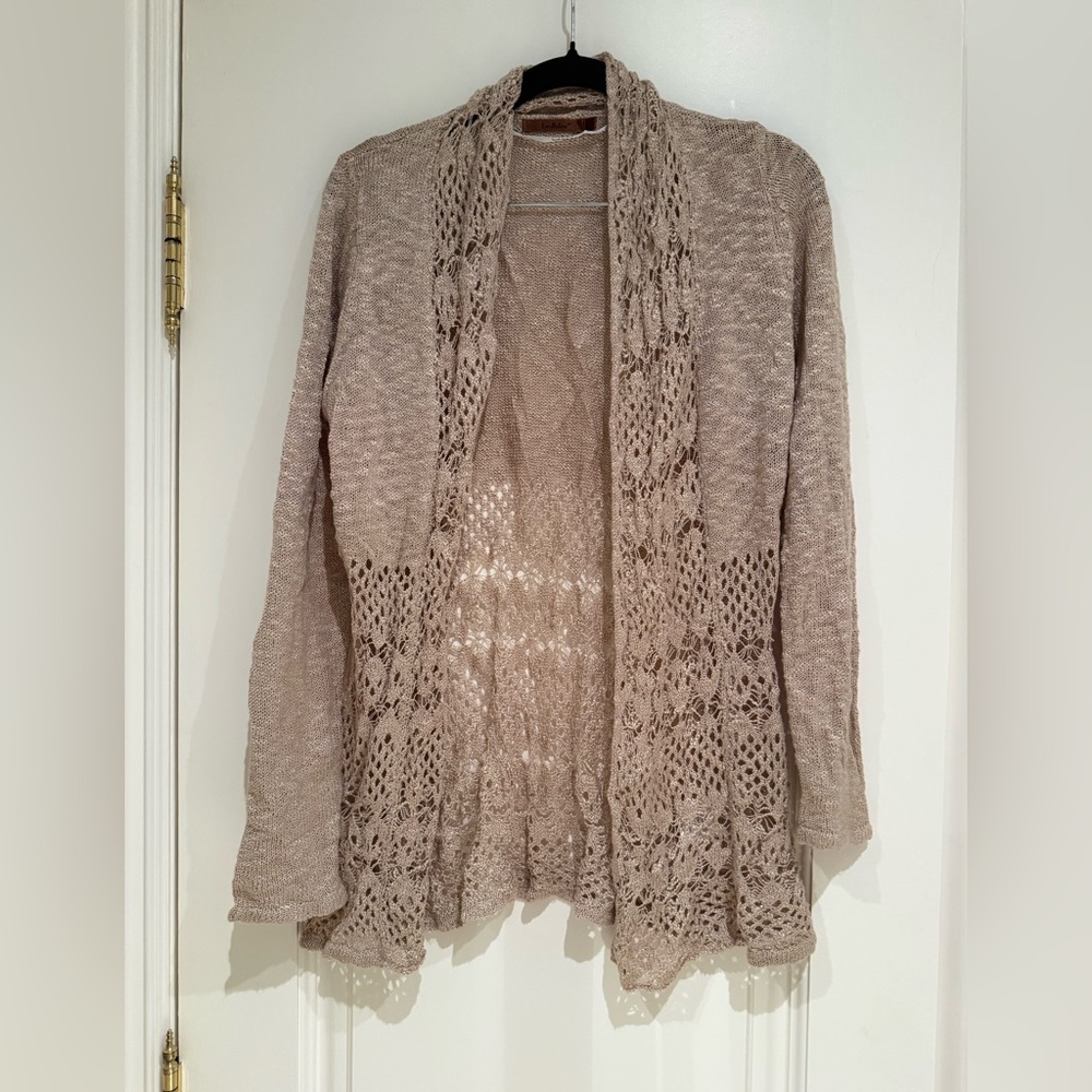 Belldini Beige Lace Cardigan